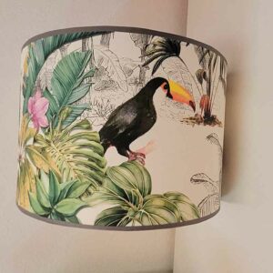 lampshade made from exclusive French wallpaper.Flowers